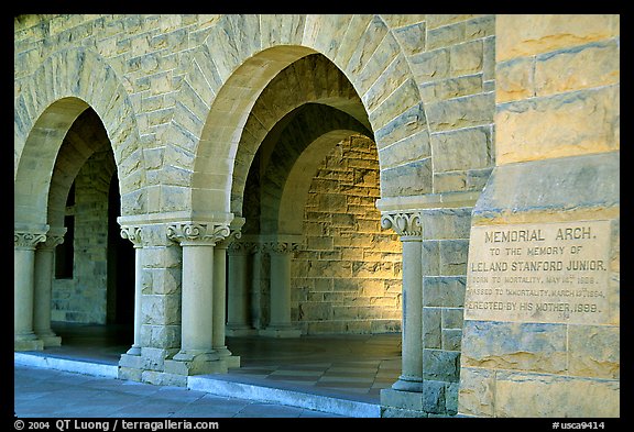 Arches of Main Quad. Stanford University, California, USA (color)