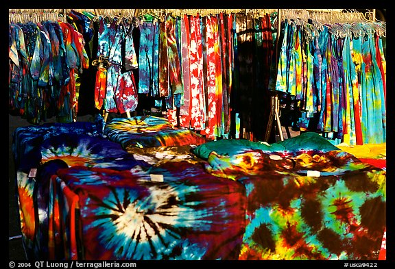 Colorful Tye die T-shirts for sale. Berkeley, California, USA (color)