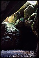 Boulders in Bear Gulch Caves. Pinnacles National Park, California, USA. (color)