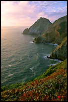 Coastline near Devil's slide, sunset. San Mateo County, California, USA (color)