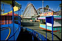 Boardwalk amusement park, morning. Santa Cruz, California, USA ( color)