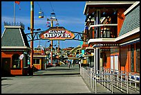 Boardwalk amusement park, morning. Santa Cruz, California, USA (color)