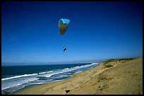 Paragliders soaring above Marina sand dunes. California, USA ( color)