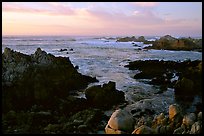 Coastline at sunset, Asilomar State Beach. Pacific Grove, California, USA (color)