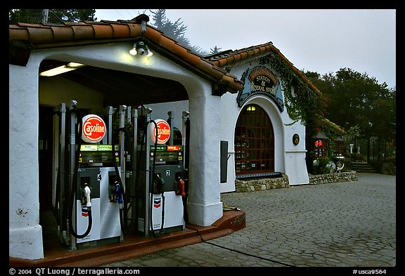 Gas station, highway 1. Carmel-by-the-Sea, California, USA