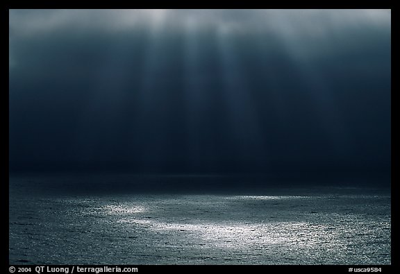 Light and fog over the Ocean. Big Sur, California, USA