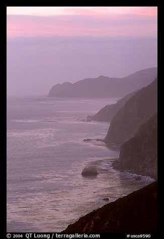 Coastline at sunset. Big Sur, California, USA (color)