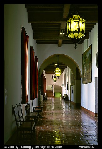 Corridors of the courthouse. Santa Barbara, California, USA (color)