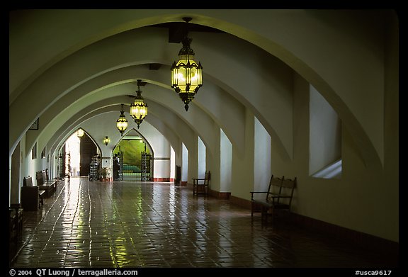 Corridors of the courthouse. Santa Barbara, California, USA