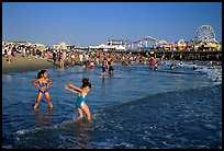 Beach near the pier, late afternoon. Santa Monica, Los Angeles, California, USA ( color)