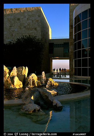 Courtyard, Getty Museum, Brentwood. Los Angeles, California, USA (color)