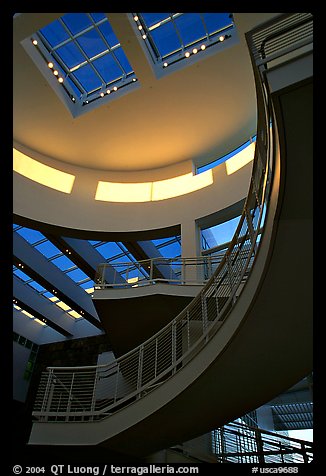Interior of Entrance Hall, sunset, Getty Museum. Brentwood, Los Angeles, California, USA<p>The name <i>Getty Museum</i> is a trademark of the J. Paul Getty Trust. terragalleria.com is not affiliated with the J. Paul Getty Trust.</p>