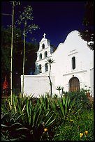 Agaves and front of Mission San Diego de Alcala. San Diego, California, USA ( color)