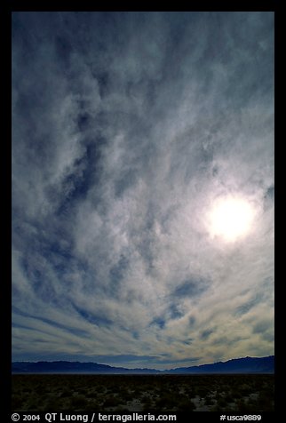 Sun and clouds, Owens Valley. California, USA (color)