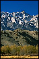 Mt Whitney, Sierra Nevada range, and foothills. California, USA ( color)