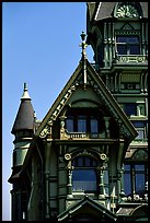 Detail of Victorian architecture of Carson Mansion, Eureka. California, USA ( color)