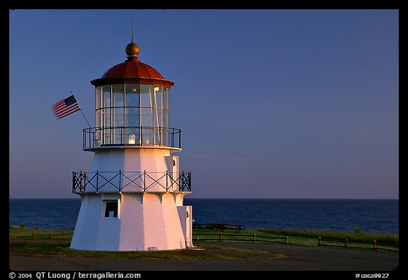 Lighthouse at sunset, Shelter Cove, Lost Coast. California, USA (color)