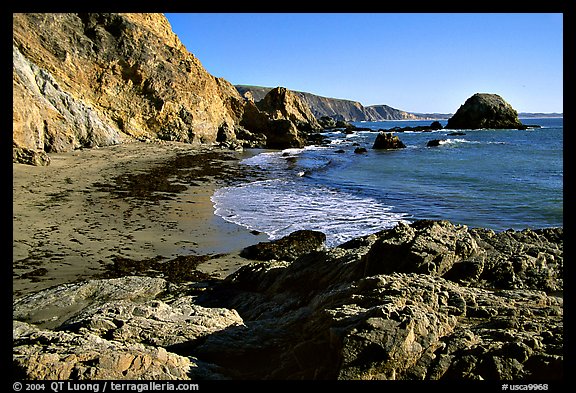 McClures Beach, looking south, afternoon. Point Reyes National Seashore, California, USA