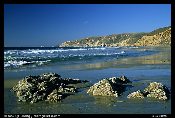 McClures Beach, looking north, afternoon. Point Reyes National Seashore, California, USA (color)
