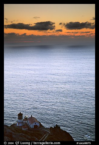 Point Reyes Lighthouse, sunset. Point Reyes National Seashore, California, USA (color)