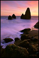 Seastacks, Rodeo Beach, Sunset. California, USA
