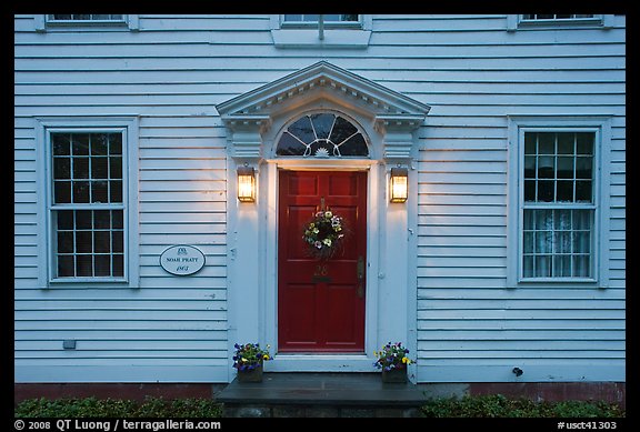 Facade of historic house, Essex. Connecticut, USA (color)