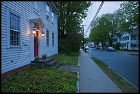 Main street at dusk, Essex. Connecticut, USA (color)