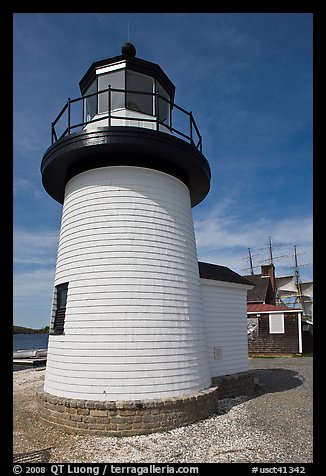 Brant Point replica lighthouse. Mystic, Connecticut, USA
