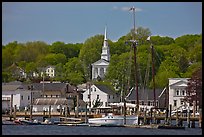 Pier, village and church. Mystic, Connecticut, USA ( color)