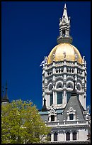 Gold-leafed dome of Connecticut State Capitol. Hartford, Connecticut, USA ( color)