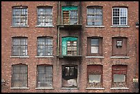 Brick facade of industrial building, Saugus. Massachussets, USA ( color)