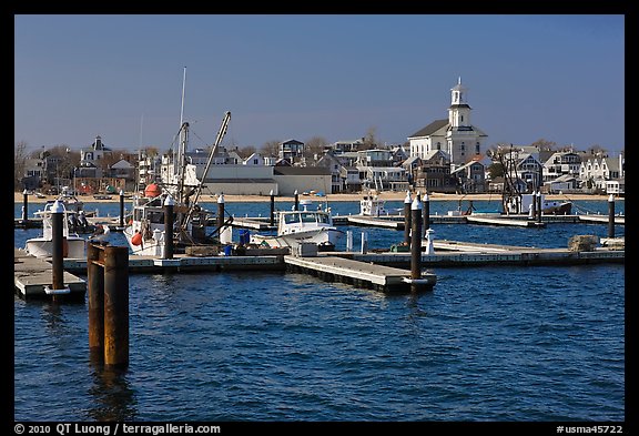 Harbor, beach, and town, Provincetown. Cape Cod, Massachussets, USA (color)