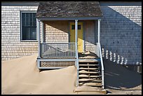 Porch and sands, Old Harbor life-saving station, Cape Cod National Seashore. Cape Cod, Massachussets, USA (color)