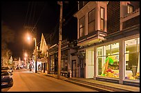 Commercial street by night, Provincetown. Cape Cod, Massachussets, USA ( color)