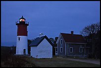 Nauset lighthouse at dawn, Cape Cod National Seashore. Cape Cod, Massachussets, USA ( color)