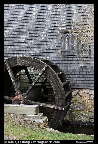Waterwheel, Dexter Grist Mill, Sandwich. Cape Cod, Massachussets, USA