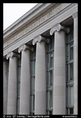 Detail of Harvard Law School building, Cambridge. Boston, Massachussets, USA
