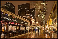 Rainy evening, Faneuil Hall marketplace. Boston, Massachussets, USA (color)