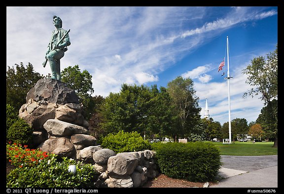 Hayes Memorial Fountain, Battle Green, Lexington. Massachussets, USA (color)