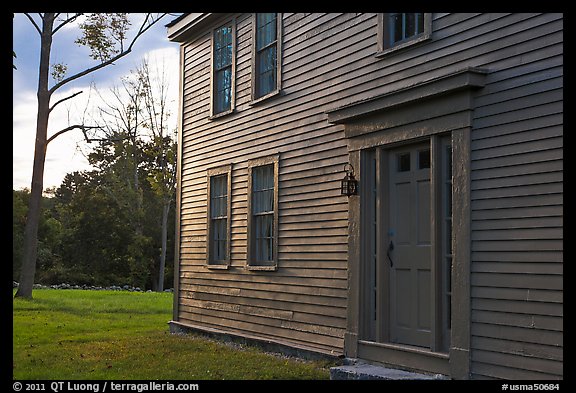 Historic house with grazing light, Minute Man National Historical Park. Massachussets, USA (color)