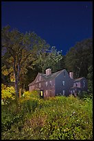 Louisa May Alcott Orchard House at night. Massachussets, USA (color)
