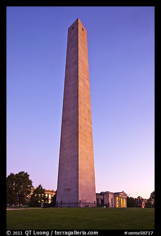 Bunker Hill Monument, sunrise, Charlestown. Boston, Massachussets, USA
