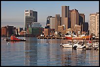 Boston harbor and skyline. Boston, Massachussets, USA