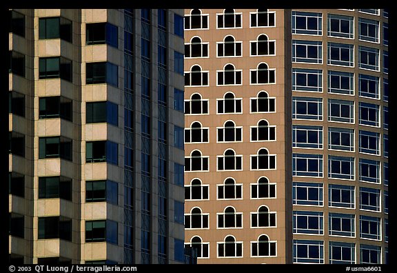 Detail of high rise buildings. Boston, Massachussets, USA (color)