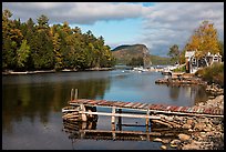 Moose River and Mount Kineo in autumn, Rockwood. Maine, USA (color)