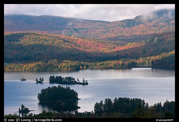 Lake autumn landscape. Maine, USA
