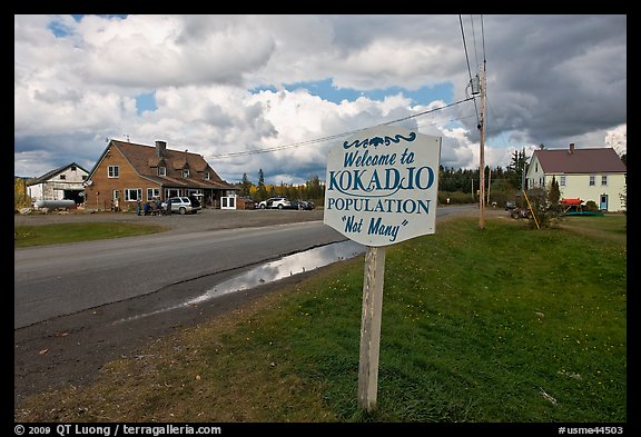 Welcome to Kokadjo sign. Maine, USA