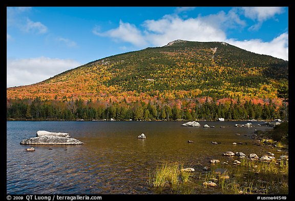 South Turner Mountain above Sandy Stream Pond in autumn. Baxter State Park, Maine, USA