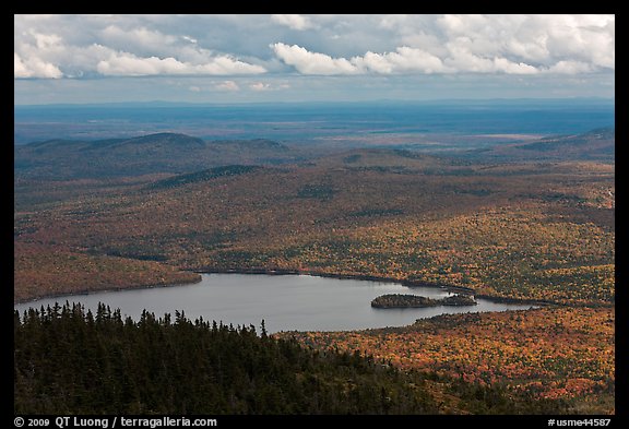 Katahdin Lake in the distance. Baxter State Park, Maine, USA (color)