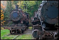 Eagle Lake and West Branch railroad locomotives. Allagash Wilderness Waterway, Maine, USA ( color)